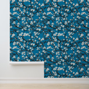 Papier Peint Blue Klimt, Amandiers, Art, Peinture, Gustav Klimt