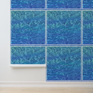 Papier Peint Blue Water Motifs plage Océan Mer Cool blanc