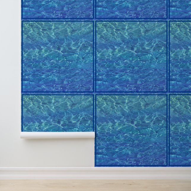 Papier Peint Blue Water Motifs Plage Océan Mer Cool nautique (Application)
