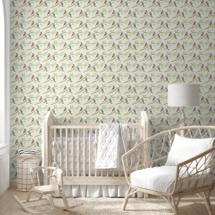 Papier Peint Bluebirds Pale Yellow
