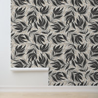 Boho Feuille feuille Motif blanc et vert