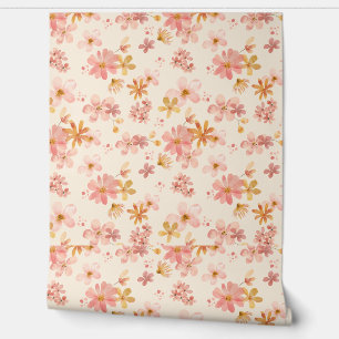 Papier Peint Boho hippie rustique fleurs naturelles