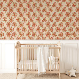 Papier Peint Boho Soleil en Terracotta