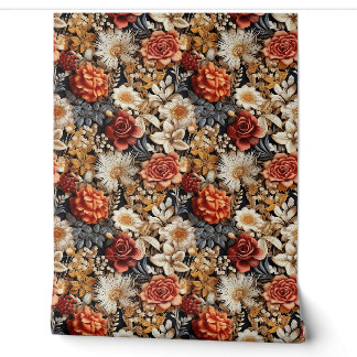 Papier Peint Boho tomber fleur sauvage de rouille de cuivre ivo