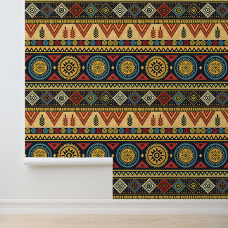 Papier Peint Boho Tribal Geometric Pattern Wallpaper