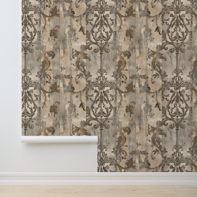 Papier Peint Bois désossé Vintage (Application)