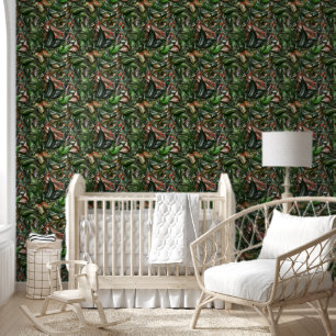 Papier Peint Bois Forêt Végétation et motif floral