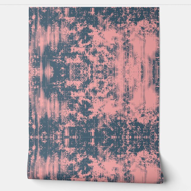 Papier Peint Bold Pink and Teal Abstract Texture  (Déroulement)