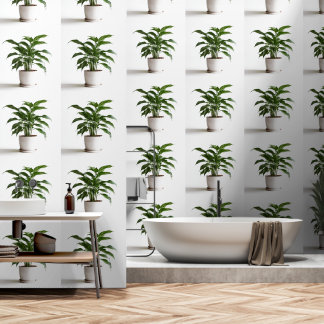 Papier Peint Botanique Imprimé Plante en pointillé Superbe verd