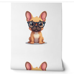 Papier Peint Bouledogue français portant des lunettes Copie