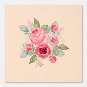Papier Peint Bouquet de roses peintes