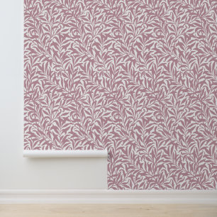 Papier Peint Branche de saule mauve et blanc