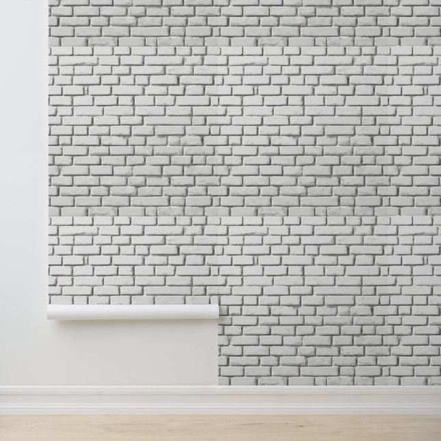Papier Peint Briques blanches Motif rustique  Cool classique (Application)
