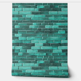 Papier Peint Briques bleues turquoises Gris sans couture Motif 