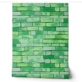 Papier Peint Briques d'aquarelle Kelly Vert Motifs sans couture