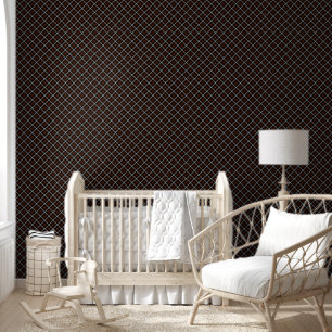 Papier Peint Buffle noir et blanc En vichy Motifs de grille pré