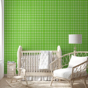 Papier Peint Buffle vert Plaid En vichy Check Texté