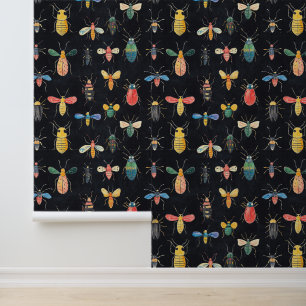 Papier Peint Bugs & Bees Colorée Insect Collection Motif