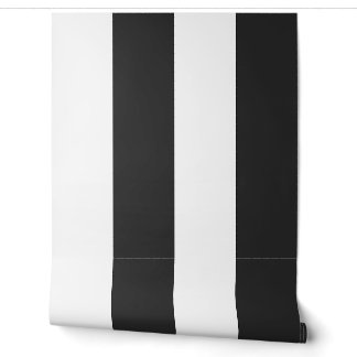 Papier Peint Cabane à rayures gras noir et blanc