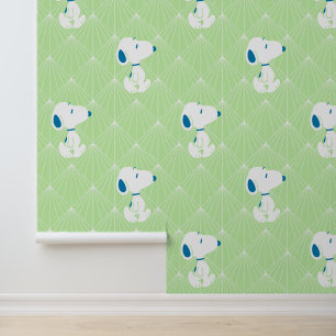 Papier Peint cacahuètes Snoopy Green Deco Dreams Motif
