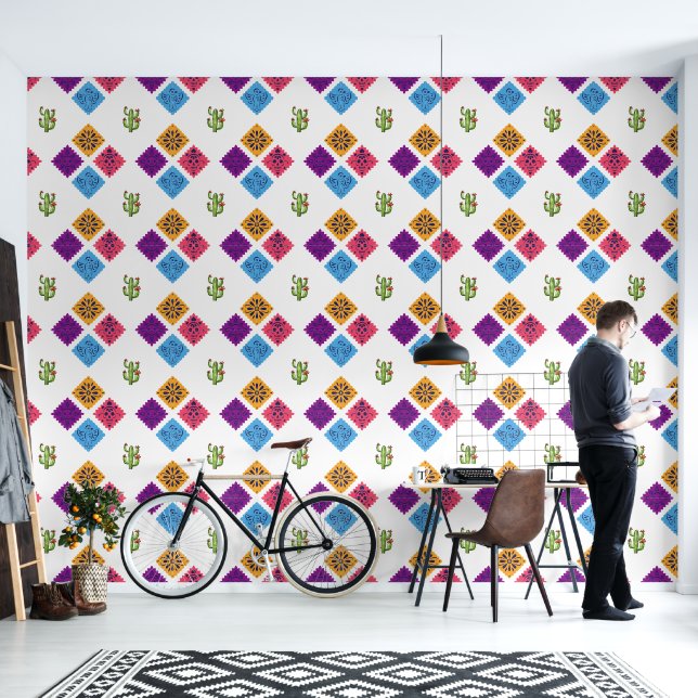 Papier Peint Cactus mexicain festif (Salon)