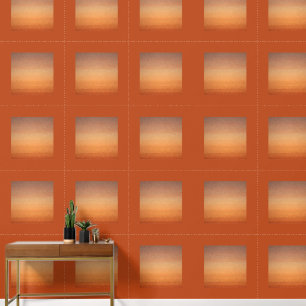 Papier Peint Cadre carré en mosaïque orange
