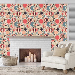 Papier Peint Calyx et gousses de semences modernes stylisés Pee