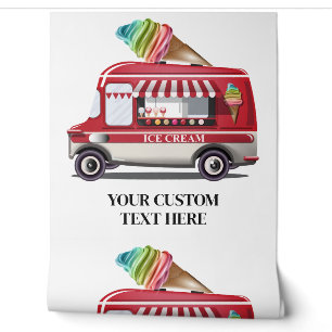 Papier Peint Camion de glace à crème de texte personnalisé