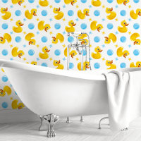 Canard en caoutchouc jaune et bulles