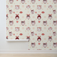 Caractères Kawaii mignons avec Motif de vaches
