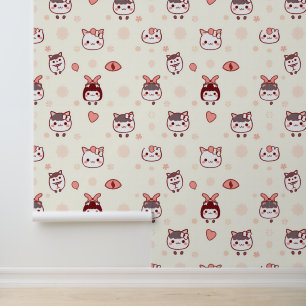 Papier Peint Caractères Kawaii mignons avec Motif de vaches