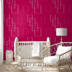 Papier Peint carré géométrique rose chaud avec éclaboussures