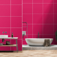 Carré rose avec une bordure blanche et nette, prés