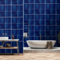 Carreaux d'aquarelle bleu marine