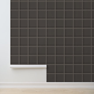 Papier Peint Carreaux de luxe taupe à carreaux Plaid moderne à