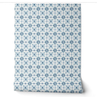 Papier Peint Carreaux d'harmonie océanique Mini Turquoise doux,