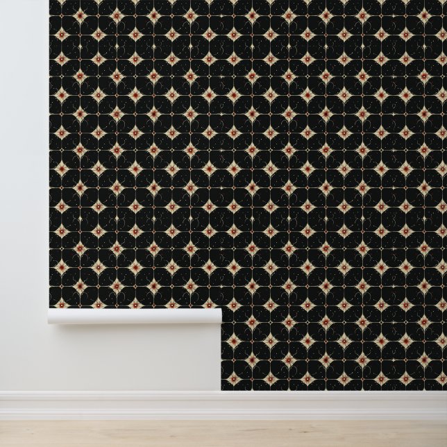 Papier Peint Carreaux géométriques comme Noir (Application)
