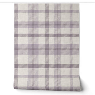 Papier Peint Carreaux Mauve Masculins Atténués avec Texture de 