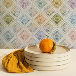 Papier Peint Carreaux multicolores en diamant de Bohême