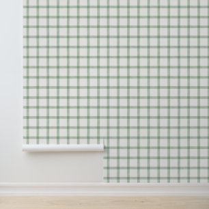 Papier Peint Carreaux/rayures/Vichy verts