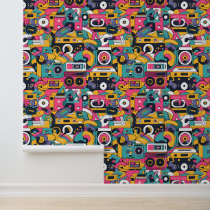 Papier Peint carrelage cool années quatre-vingts motif