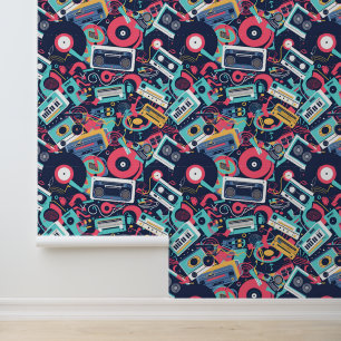 Papier Peint carrelage cool années quatre-vingts motif