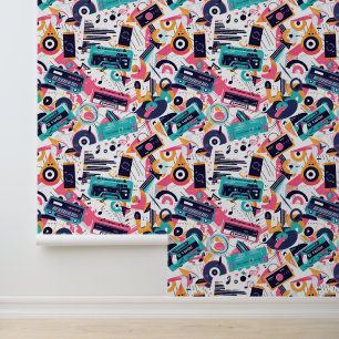 Papier Peint carrelage cool années quatre-vingts motif