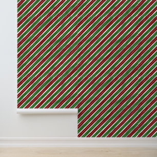 Papier Peint Carrelage festif rayures de Noël motif