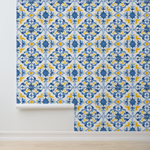 Papier Peint Carrelage méditerranéen Motif Marbre Salle de Desi
