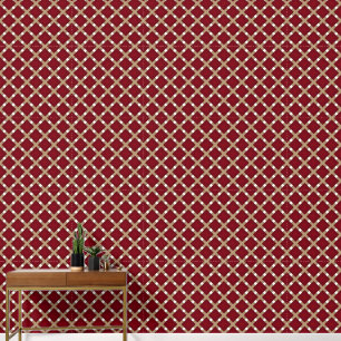 Papier Peint Carrés de Bourgogne sur Tan et White