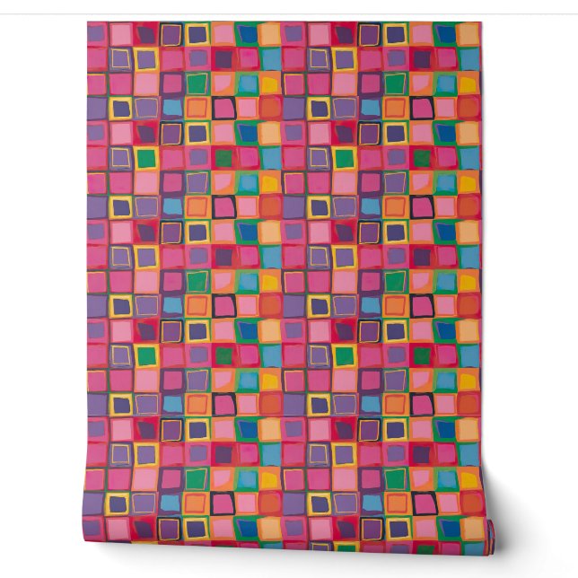 Papier Peint Carrés de mosaïques dynamiques (Déroulement)