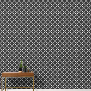 Papier Peint Carrés Gris Charbon sur Fond Gris et Blanc