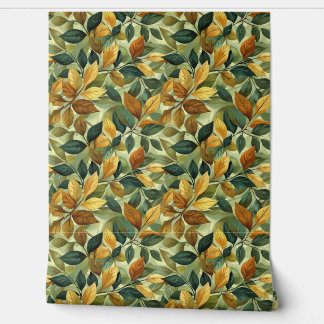 Papier Peint Cascade couleur terre cuite orange sauge jaune