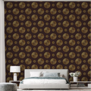 Papier Peint Cercles Art Déco Or Moderne